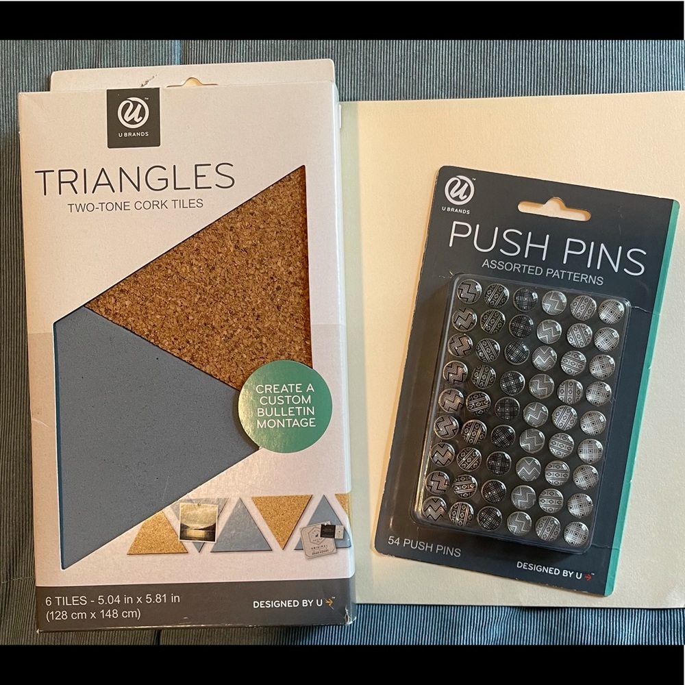 Cork Board Triangles & Push Pins